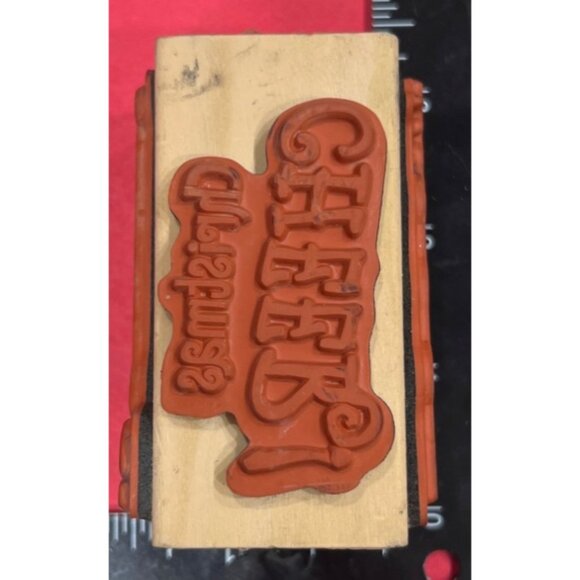 Vintage Christmas Wood Mounted Rubber Stamp 4in1 By PLAID 47235 - Picture 3 of 6